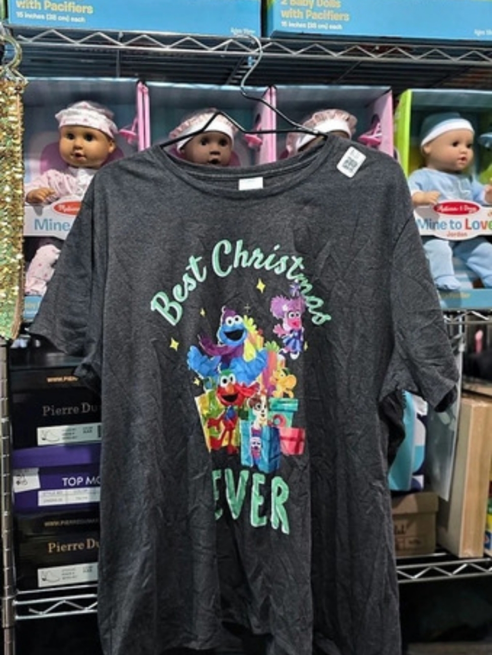 New 2X Port & Company Sesame Street Christmas Tee